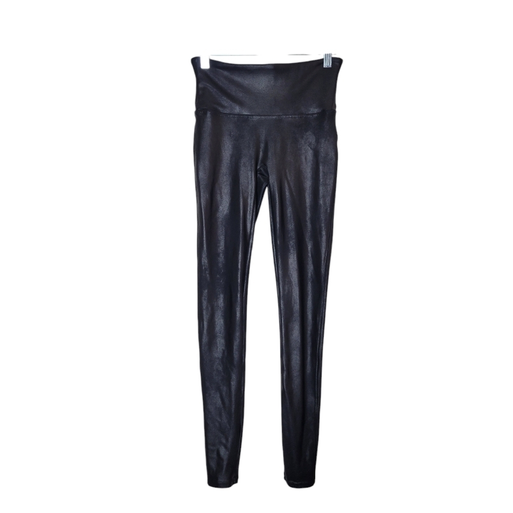 Spanx Faux Leather Leggings S Black Slimming‎ Shaping Sexy Siren Maximalist